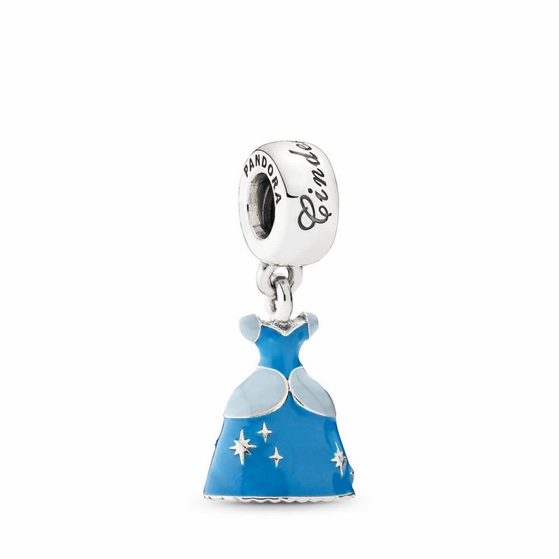 Pandora Disneyr Cinderella's Dress Dangle Charm - Sterling Silver/Enamel/Blue - Canada | CH8469AH